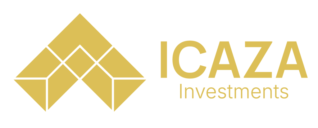 Gold logo of Icaza Investments Corp, a business consulting firm based in Miami, symbolizing excellence, trust, and financial strength.